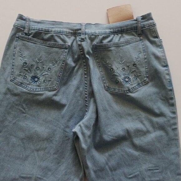 LAFEI- NIER Woman's Jeans Light Blue W Swarovski Crystals - Picture 10 of 16